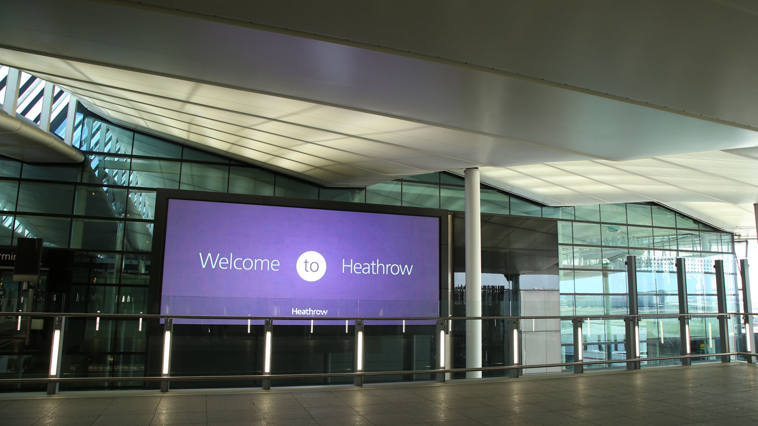 Screens at Heathrow Terminal 2 installed by Ajar Technology